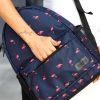 Женский рюкзак Sambag Brix PJT нави с принтом Flamingo