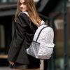 Женский рюкзак Sambag Brix белый с принтом