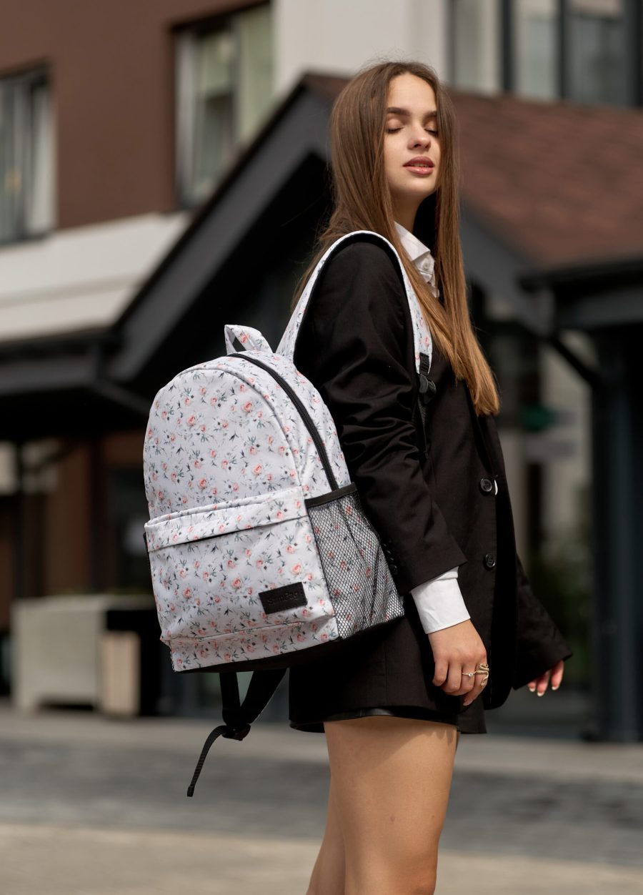 Женский рюкзак Sambag Brix белый с принтом