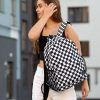 Рюкзак жіночий Sambag Brix PJT з принтом чорний з білим