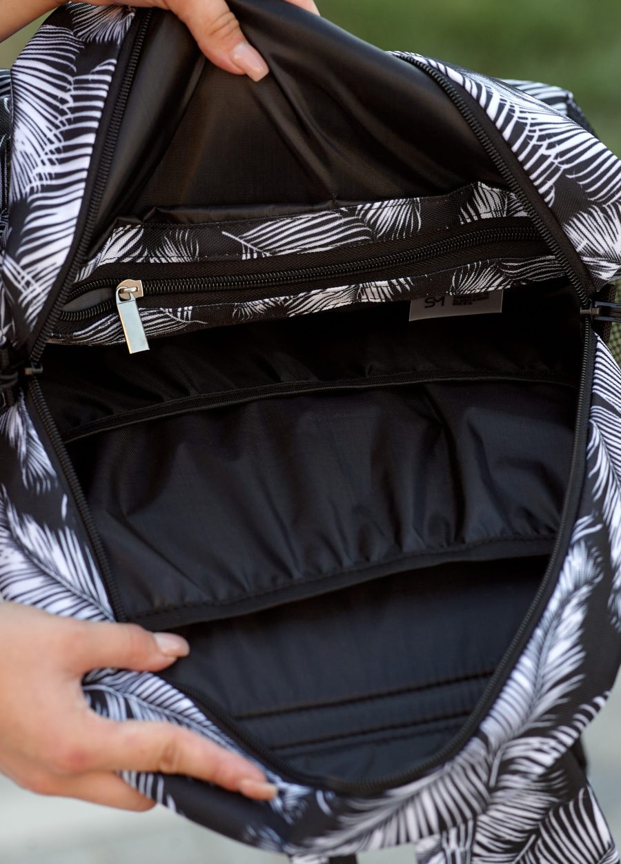 Рюкзак жіночий Sambag Brix PJT з принтом білий з чорним
