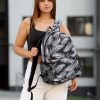 Рюкзак жіночий Sambag Brix PJT з принтом білий з чорним