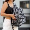 Рюкзак жіночий Sambag Brix PJT з принтом білий з чорним