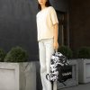 Женский рюкзак Sambag Active с принтом черный с белым