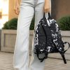 Женский рюкзак Sambag Active с принтом черный с белым