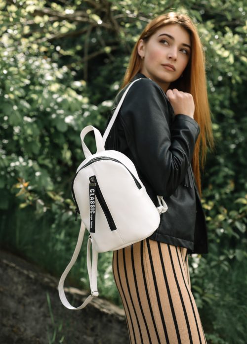 Рюкзак жіночий маленький Sambag Mane MQT білий