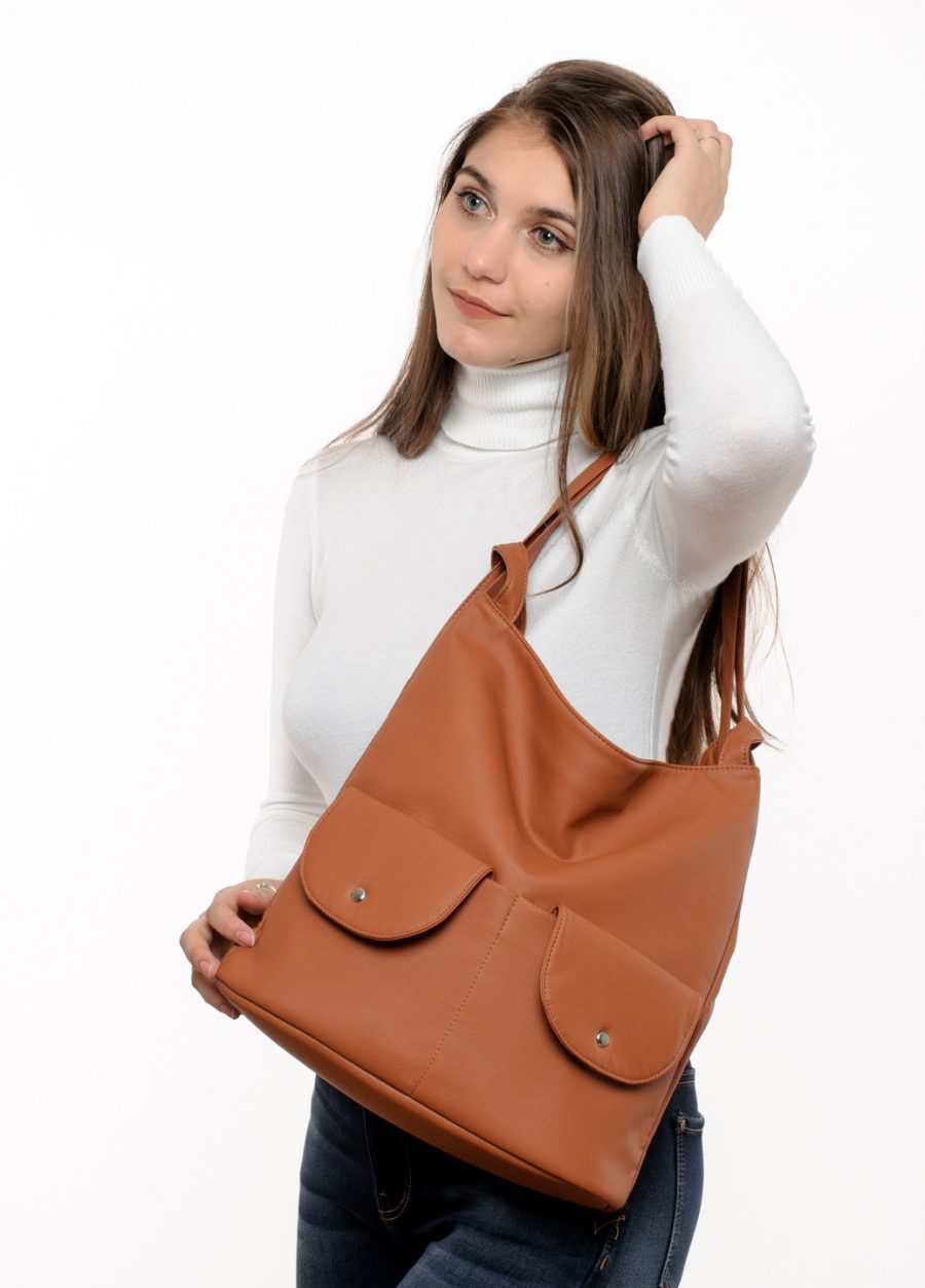 Рюкзак-сумка жіноча Sambag Asti XKH коричнева