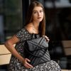 Рюкзак-сумка жіноча Sambag Loft строчена чорна