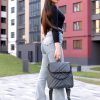 Рюкзак-сумка женская Sambag Loft строченая графитовая