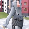 Рюкзак-сумка женская Sambag Loft строченая графитовая