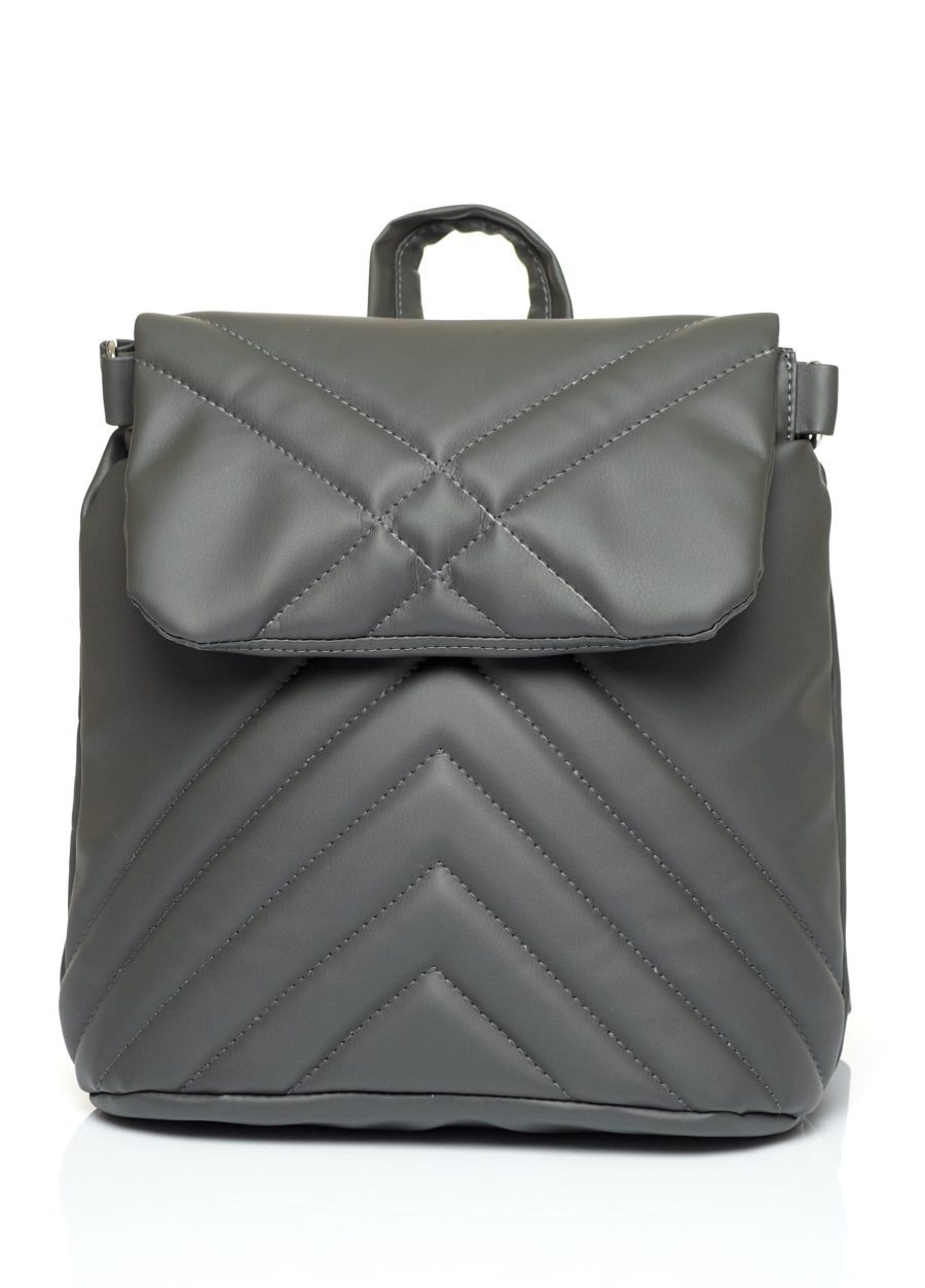 Рюкзак-сумка женская Sambag Loft строченая графитовая