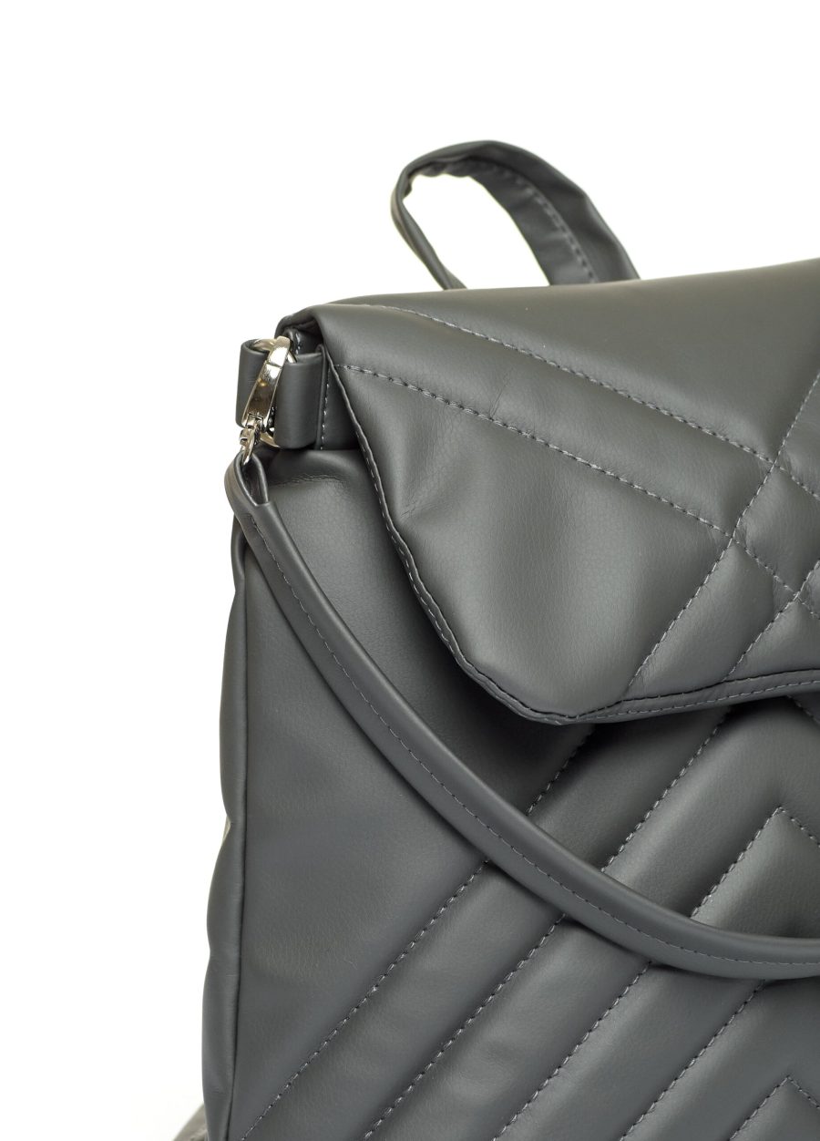Рюкзак-сумка женская Sambag Loft строченая графитовая