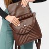 Женский рюкзак-сумка Sambag Loft строченая шоколадная