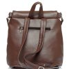 Женский рюкзак-сумка Sambag Loft строченая шоколадная