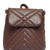 Женский рюкзак-сумка Sambag Loft строченая шоколадная
