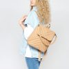 Женский рюкзак Sambag Loft строченая бежевая