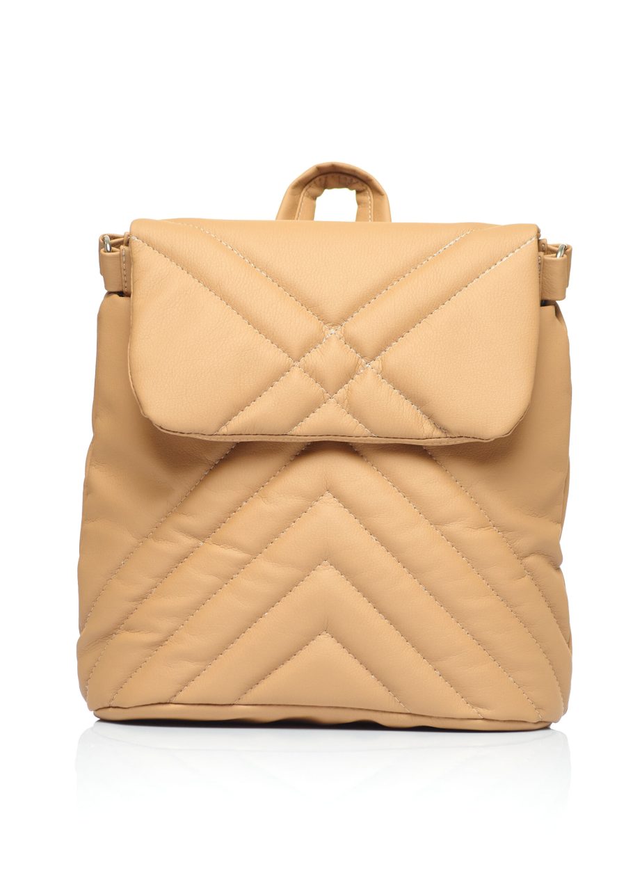 Женский рюкзак Sambag Loft строченая бежевая
