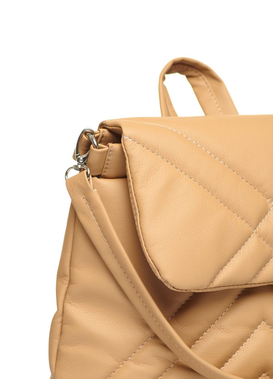 Женский рюкзак Sambag Loft строченая бежевая