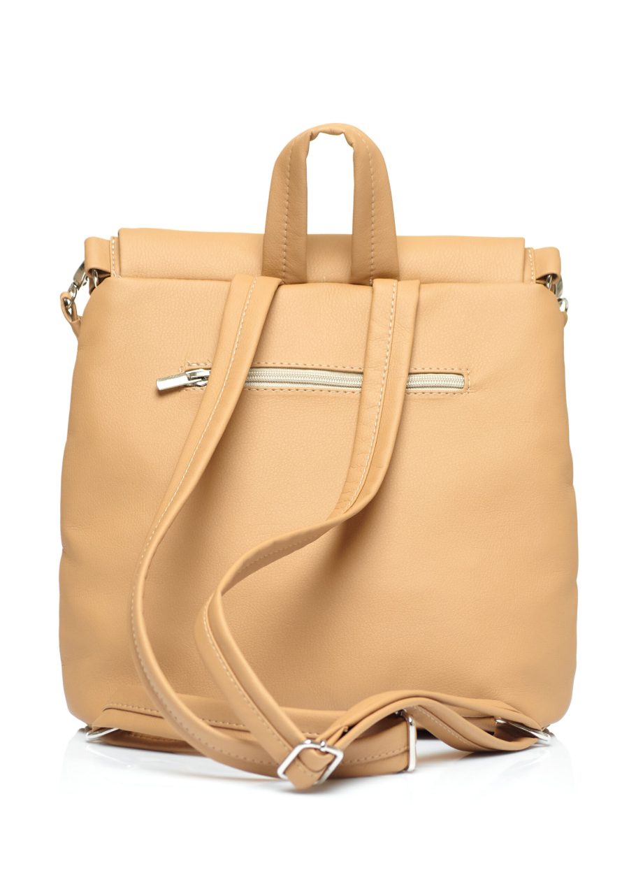 Женский рюкзак Sambag Loft строченая бежевая