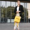 Женский рюкзак-сумка Sambag Loft строченая желтая