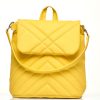 Женский рюкзак-сумка Sambag Loft строченая желтая