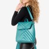 Рюкзак-сумка жіноча Sambag Loft строчена бірюзова