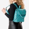 Рюкзак-сумка жіноча Sambag Loft строчена бірюзова