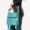 Рюкзак-сумка жіноча Sambag Loft строчена бірюзова