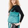 Рюкзак-сумка жіноча Sambag Loft строчена бірюзова