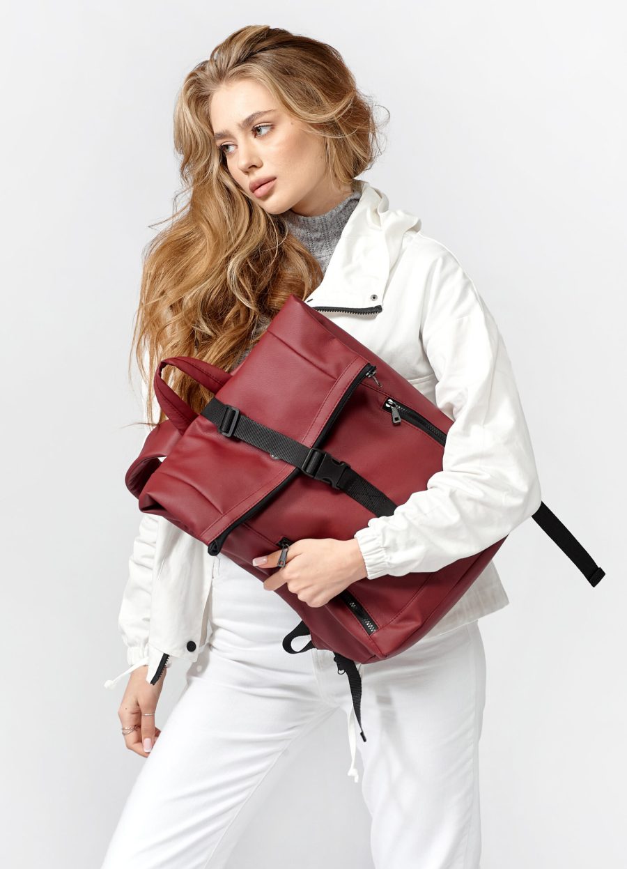 Женский рюкзак роллтоп Sambag RollTop бордовый