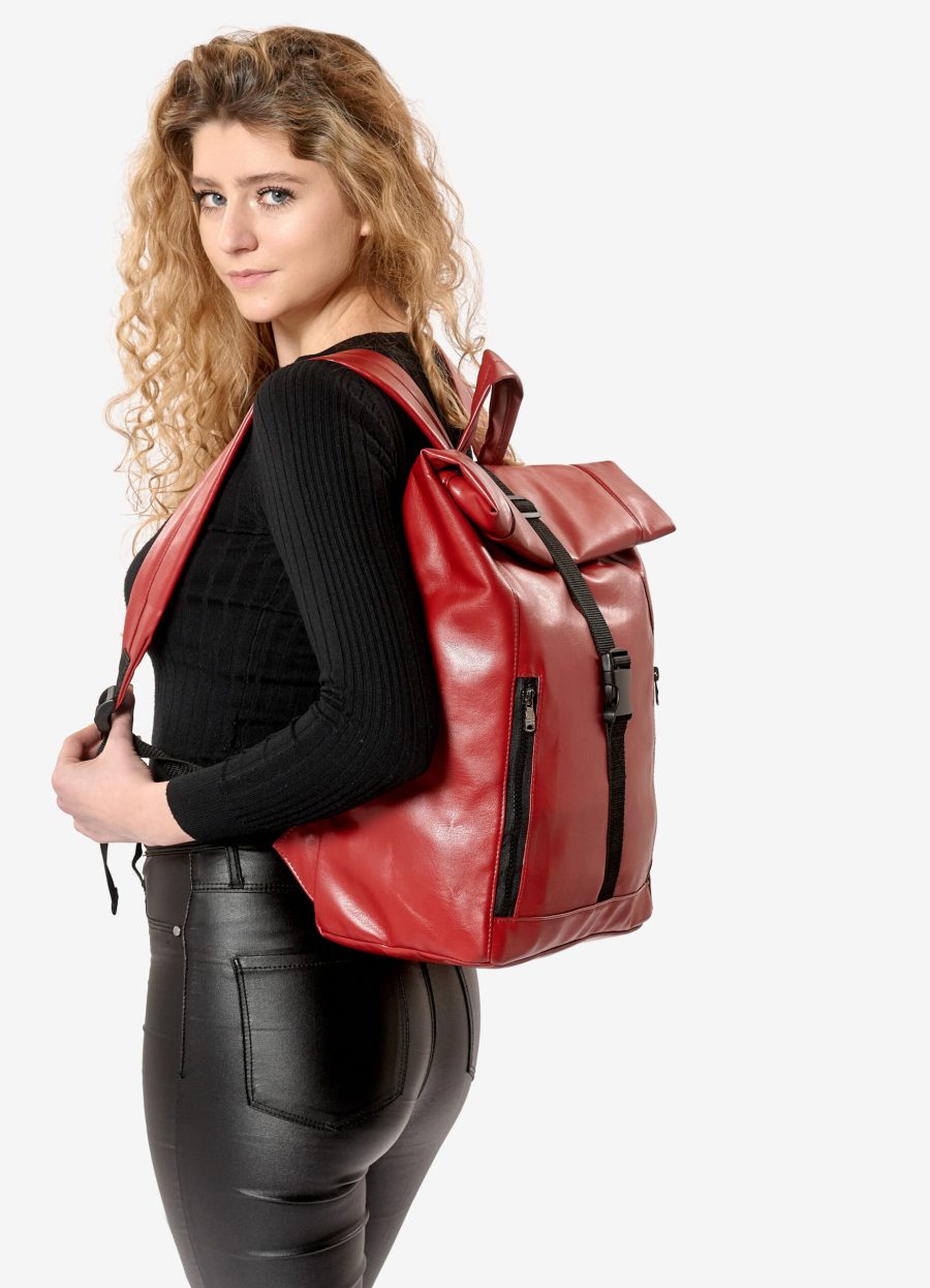 Рюкзак роллтоп жіночий для ноутбука Sambag RollTop червоний