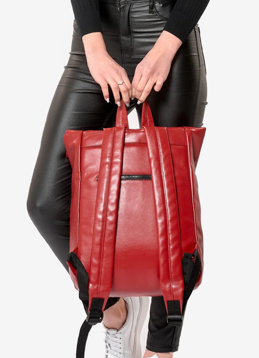 Рюкзак роллтоп жіночий для ноутбука Sambag RollTop червоний