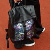 Женский рюкзак Sambag RollTop One с принтом черный