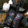 Женский рюкзак Sambag RollTop One с принтом черный