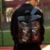 Рюкзак роллтоп чоловічий Sambag RollTop LZT чорний з принтом