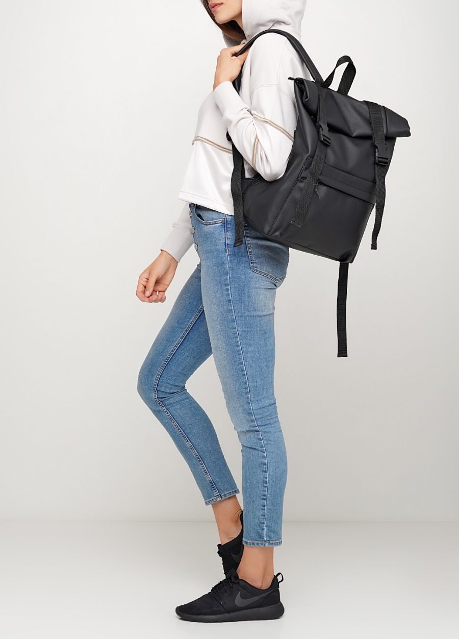 Рюкзак жіночий Sambag RollTop Milton чорний