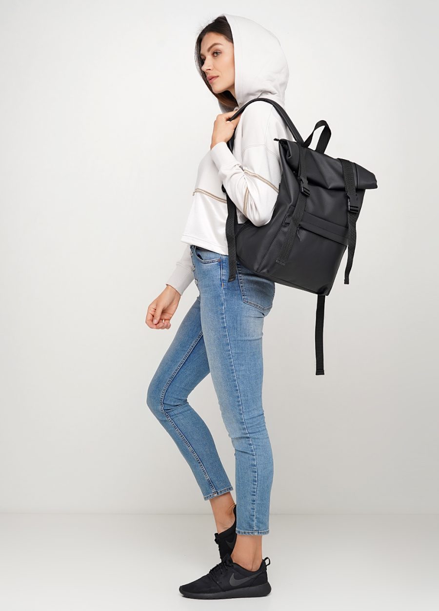 Рюкзак жіночий Sambag RollTop Milton чорний