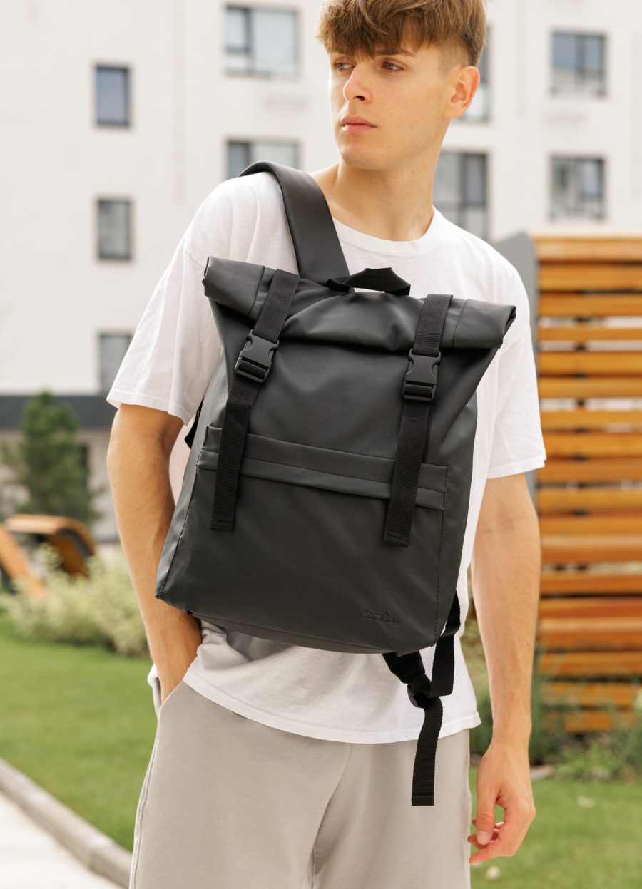 Мужской рюкзак Sambag RollTop Milton черный