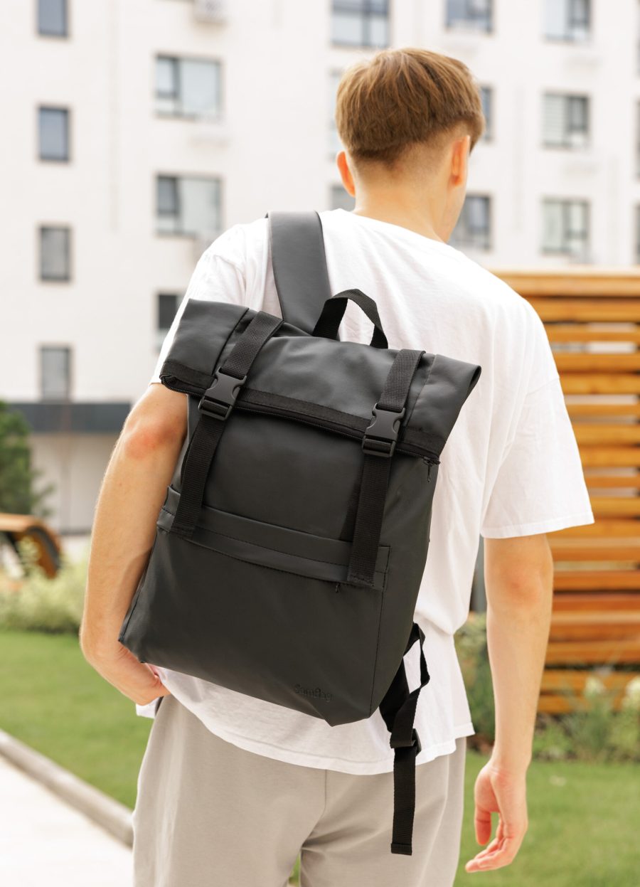 Мужской рюкзак Sambag RollTop Milton черный