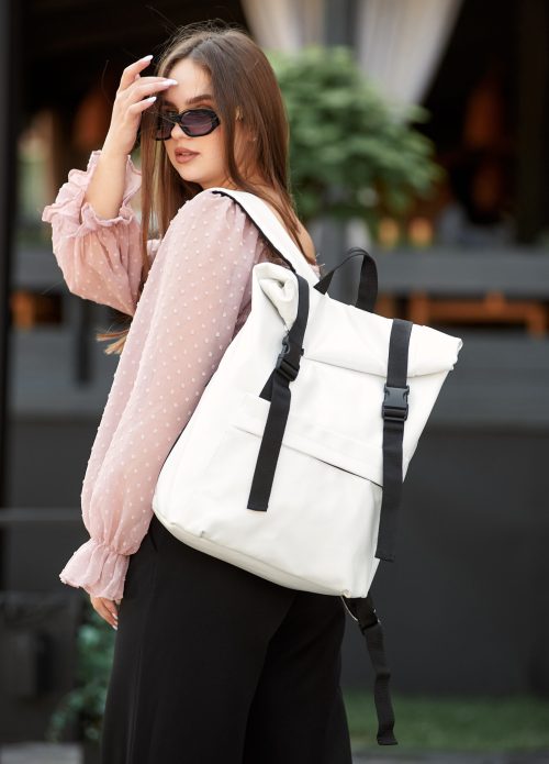 Женский рюкзак роллтоп Sambag RollTop Milton белый