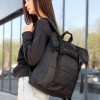 Женский рюкзак роллтоп Sambag RollTop Milton тканевый черный