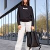 Женский рюкзак роллтоп Sambag RollTop Milton тканевый черный