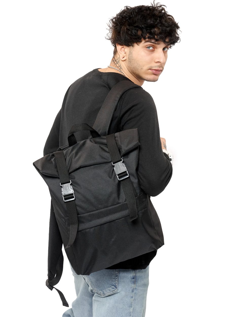 Рюкзак чоловічий Sambag RollTop Milton чорний тканинний