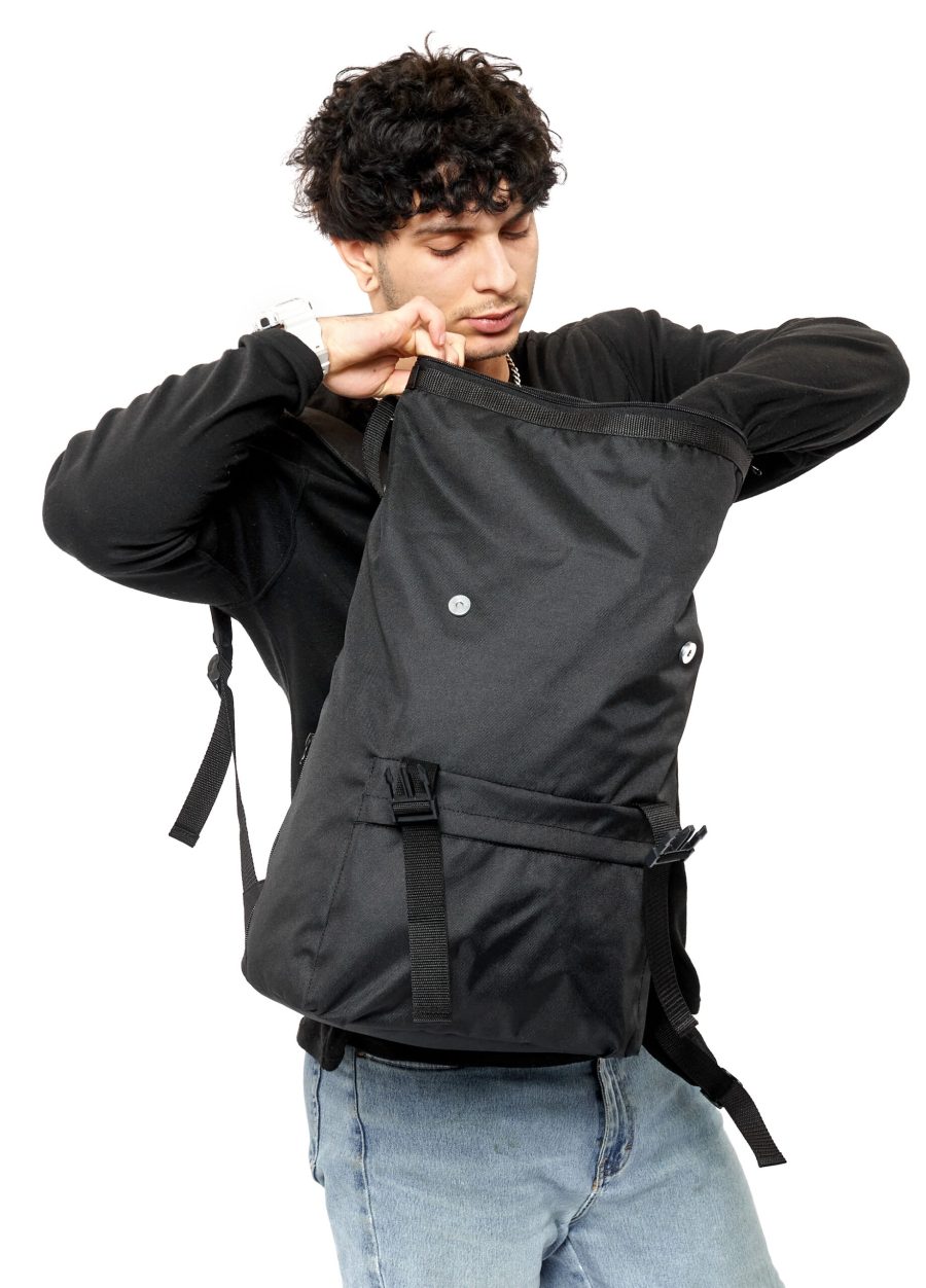 Рюкзак чоловічий Sambag RollTop Milton чорний тканинний