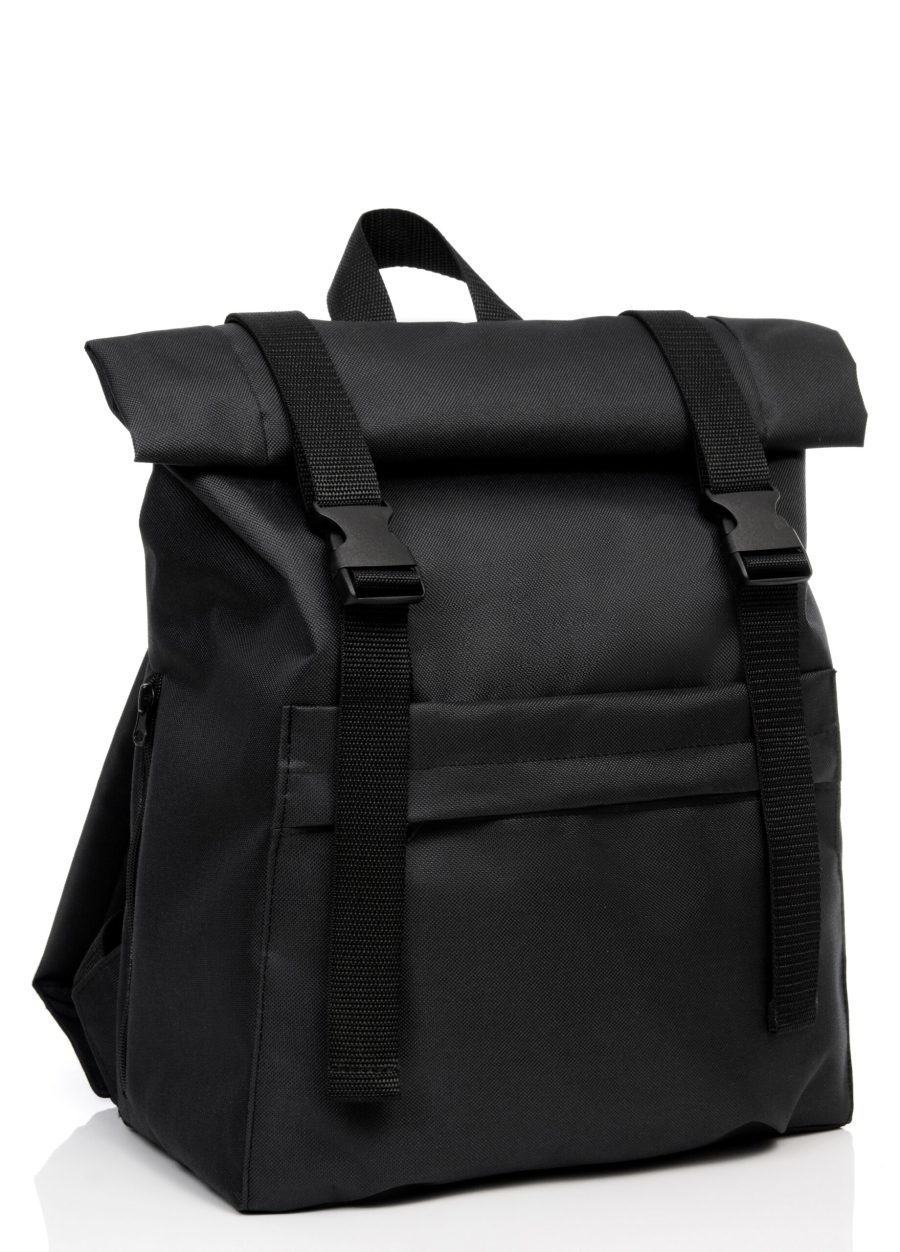 Женский рюкзак роллтоп Sambag RollTop Milton тканевый черный
