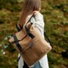 Рюкзак роллтоп жіночий Sambag RollTop Milton коричневий тканинний