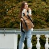 Рюкзак роллтоп жіночий Sambag RollTop Milton коричневий тканинний