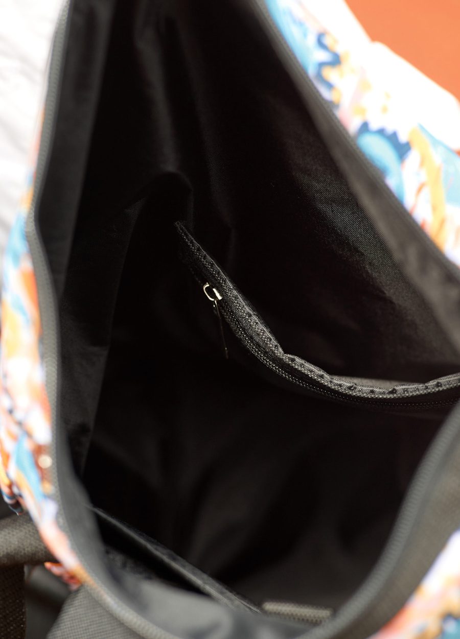 Женский рюкзак RollTop Milton черный с принтом