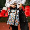 Женский рюкзак RollTop Milton черный с принтом