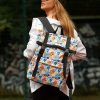 Женский рюкзак RollTop Milton черный с принтом
